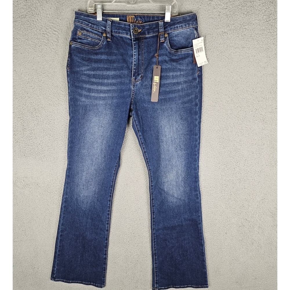 Kut from the Kloth Jeans Women 12 Blue Nicole High Rise Bootcut Watsonia Dark
